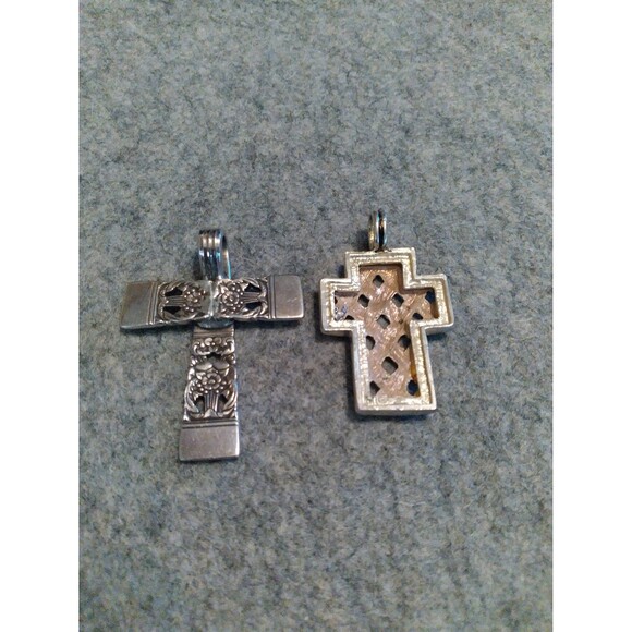 Two Piece Sterling Silver Cross Pendant - Picture 2 of 2